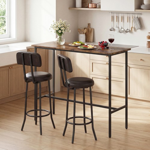 Industrial bar table set - table,