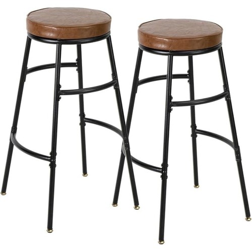 Set leather bar stools - set, pu