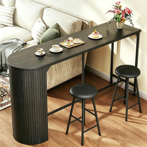 Fluted bar table and chairs - fluted,